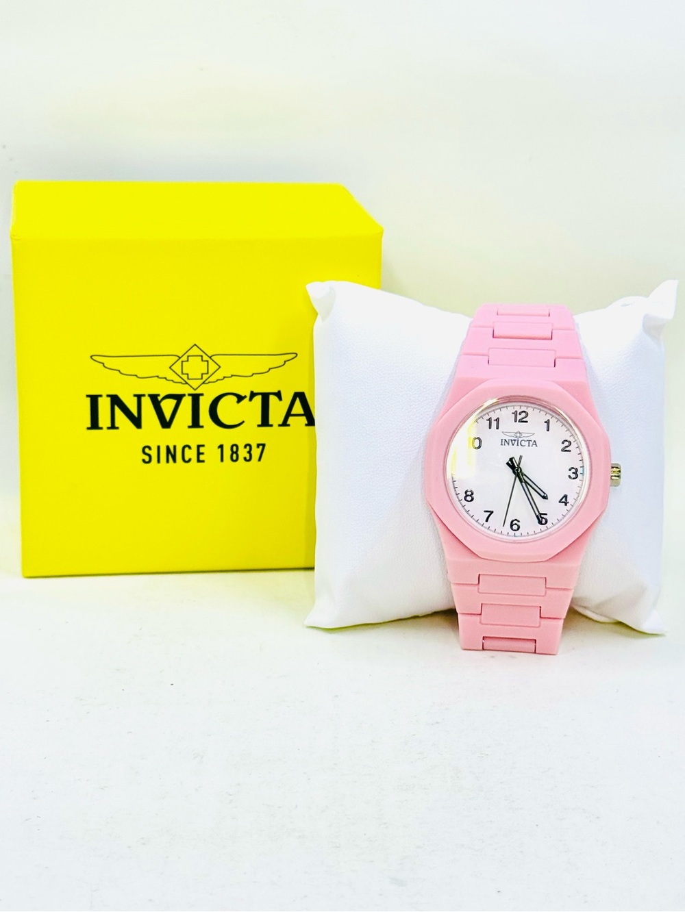 Invicta Celestial 70389 Women’s Pink Silicone Band Watch W/White Face 40mm NIB - Picture 2 of 2